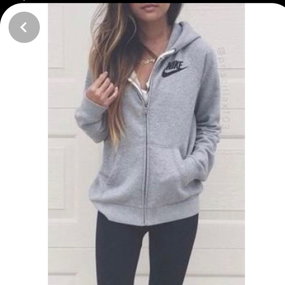 Gray Nike zip up